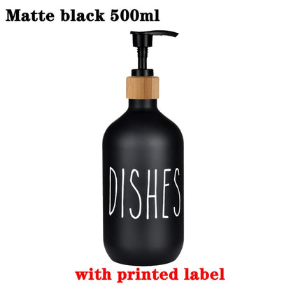 Dish Soap Bottle with Bamboo Pump